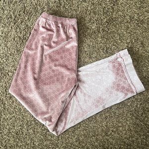 Gucci COPY pink velvet pajama set